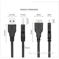 Dual USB3.0 männliches Kabel für externe Festplatten